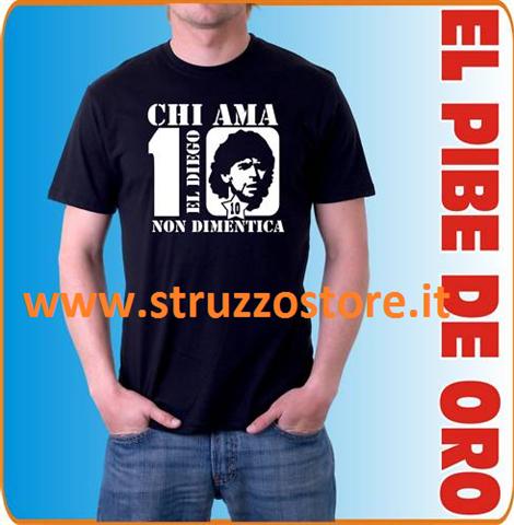 T-Shirt Maglia Diego Maradona Chi ama non dimentica 10